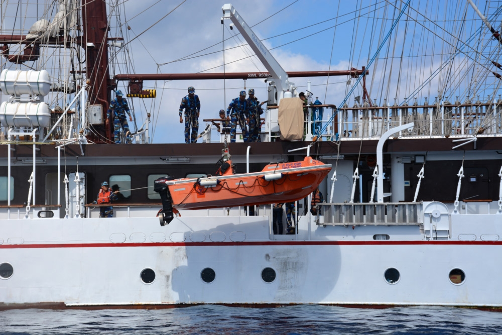 Hạ xuồng, chuẩn bị nội dung huấn luyện chống cướp biển.